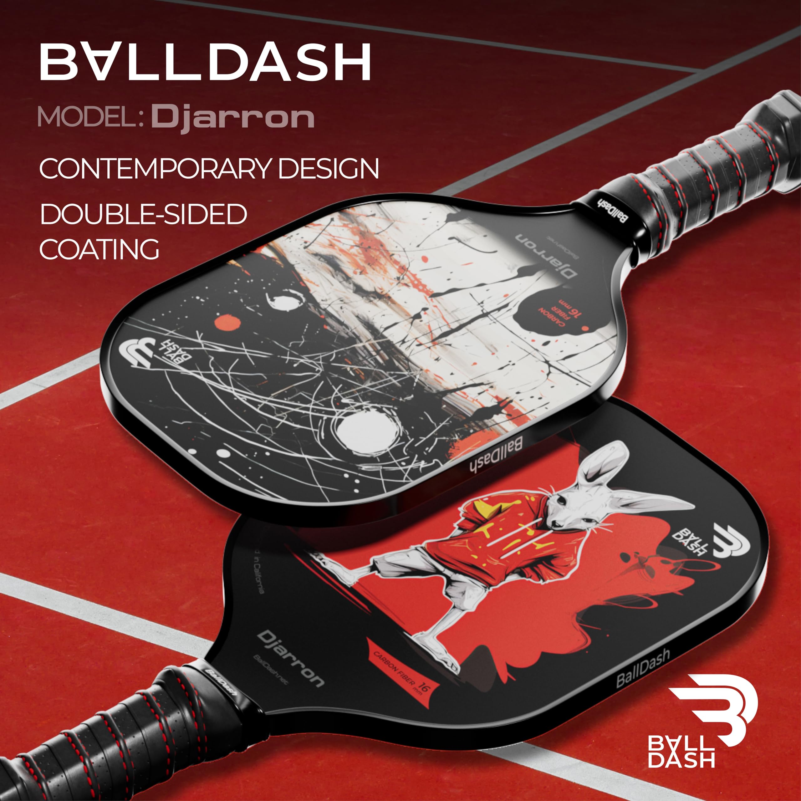 Amazon.co.jp: BALLDASH 2024 カーボンファイバーピックルボールパドル